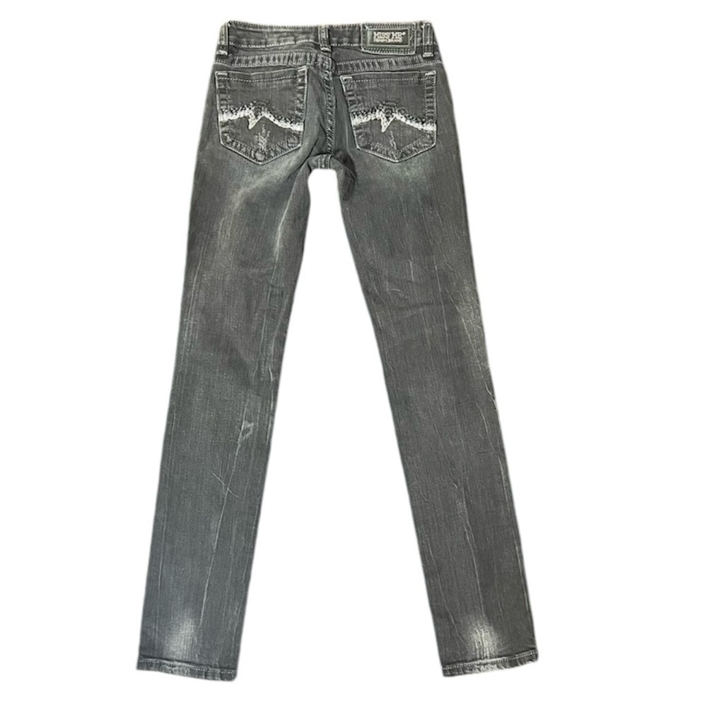 MISS ME Denim Distressed Black Low Rise Sunny Skinny Size 27 Western Rodeo